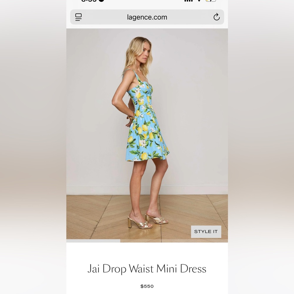 NWOT L'AGENCE Jai Drop Waist Mini Dress. Size 0